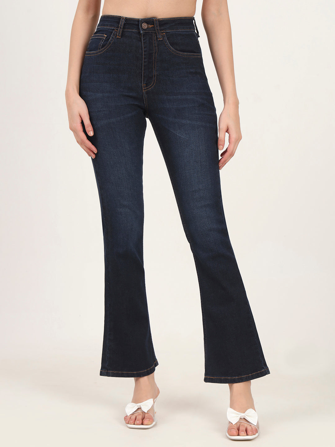 Washed Indigo Bootcut Jeans