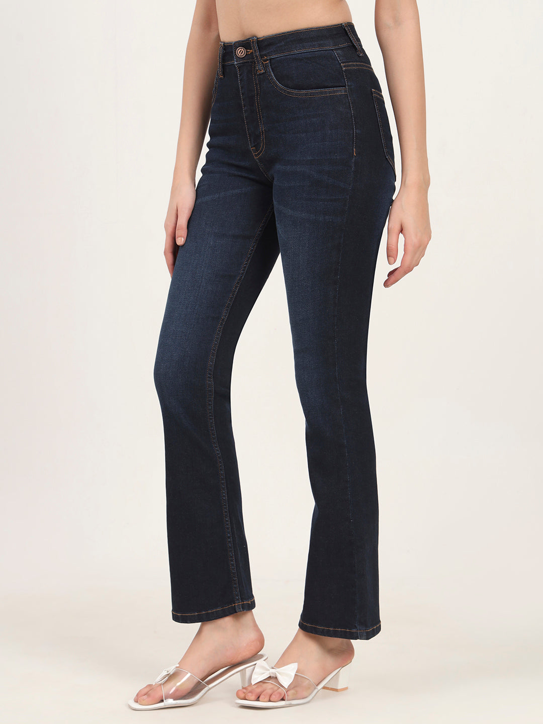 Washed Indigo Bootcut Jeans
