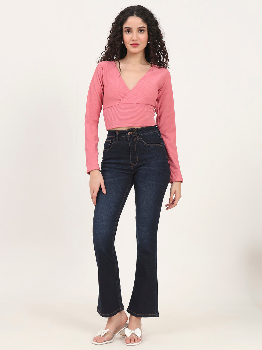 Washed Indigo Bootcut Jeans