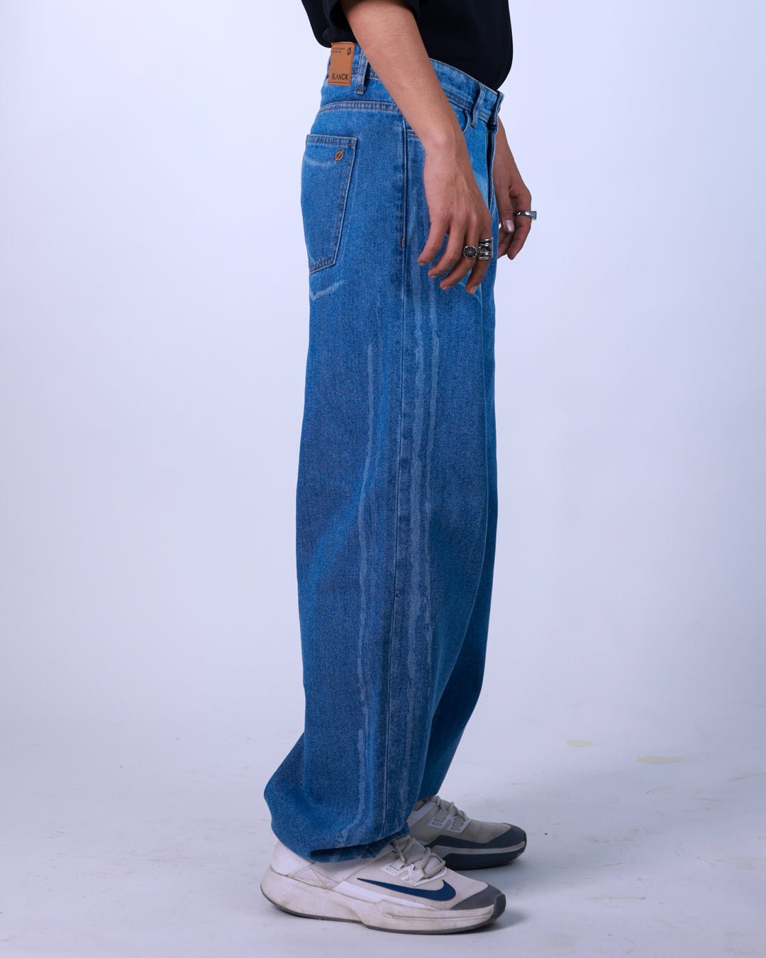 Laser Print Baggy Jeans