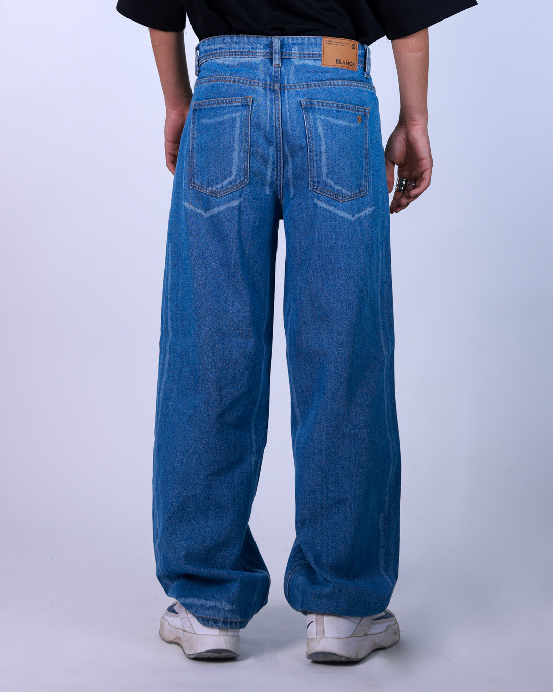 Laser Print Baggy Jeans