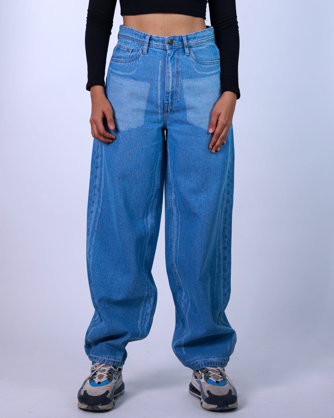 Laser Print Baggy Jeans