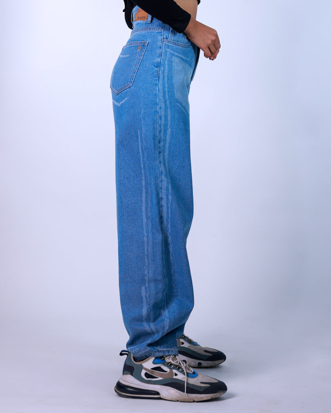 Laser Print Baggy Jeans