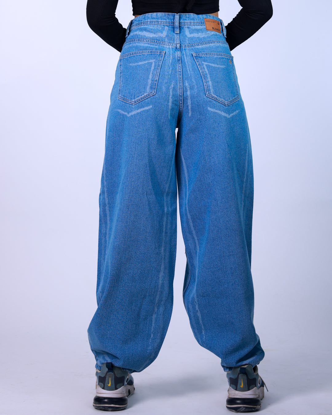 Laser Print Baggy Jeans