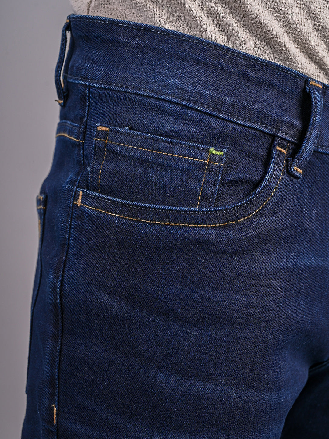 Contrast Stitch Premium Wash Slim Fit Jeans