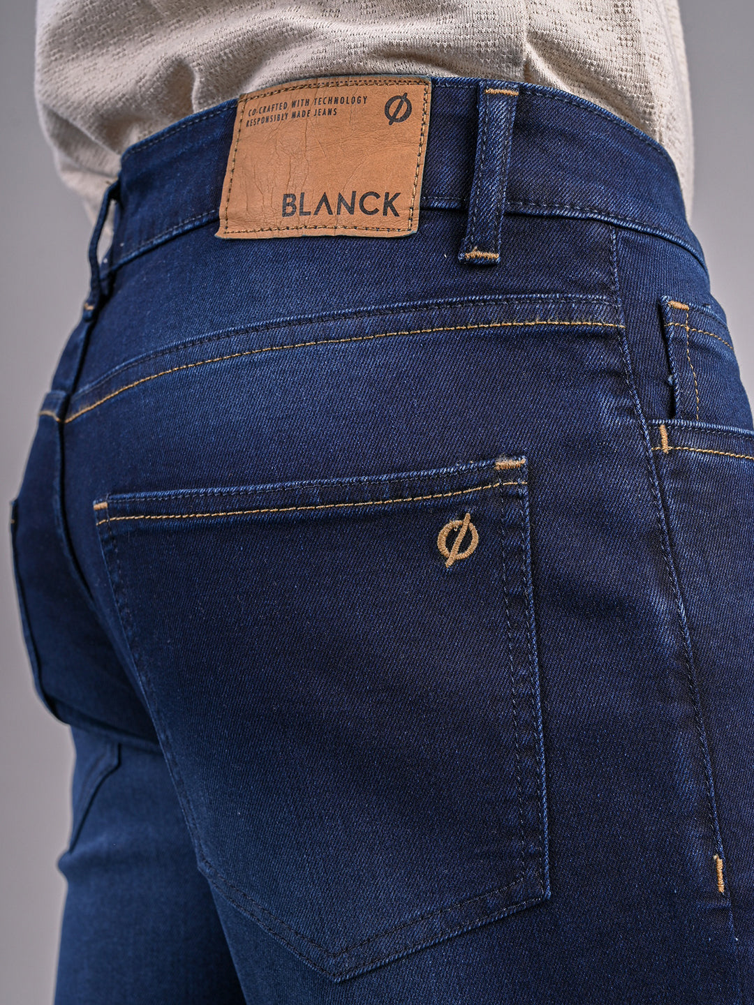 Contrast Stitch Premium Wash Slim Fit Jeans