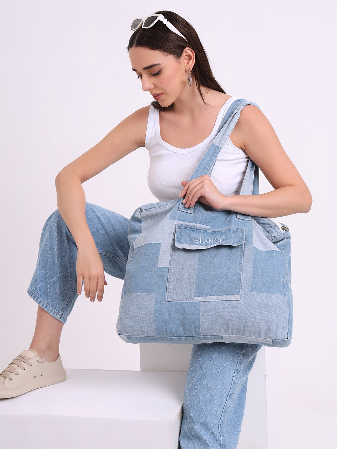 Patchwork Denim Tote Bag