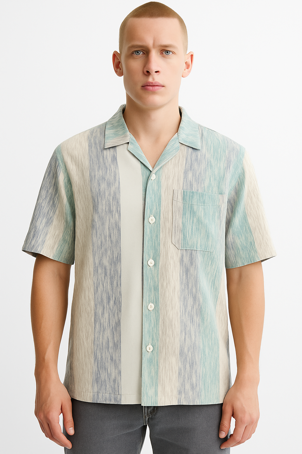 Oversized Green Stripes Shirt