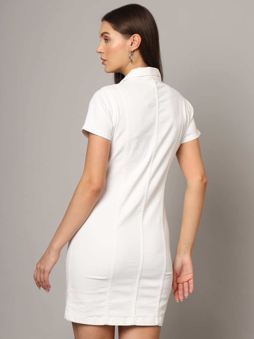 white denim dress