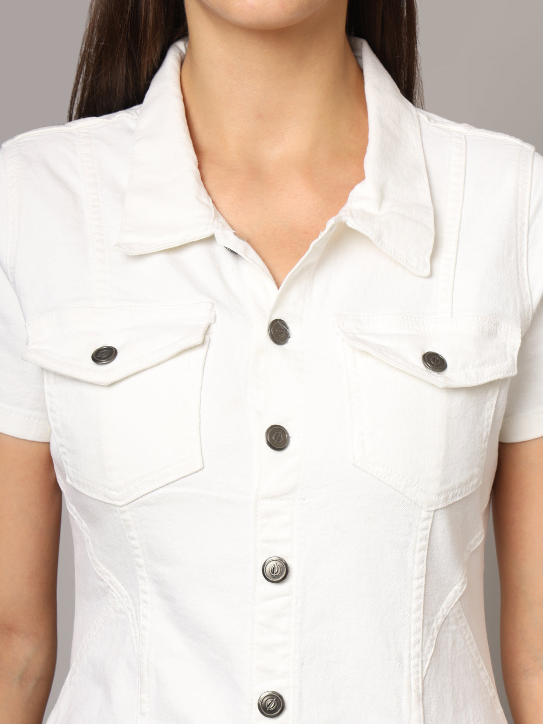 white denim dress