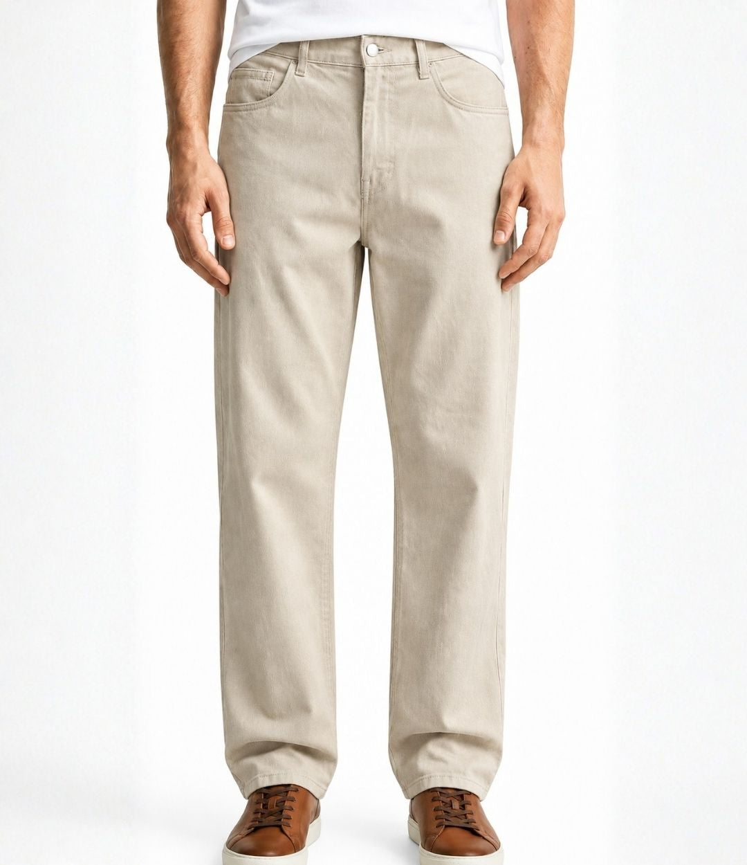 Classy Ecru Comfort Jeans