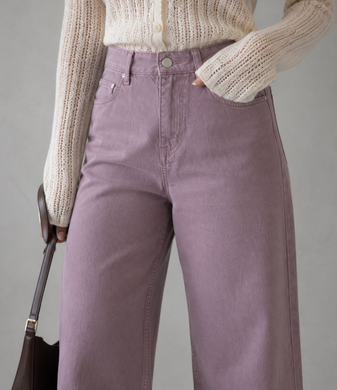 Dusty Pink Wide Leg Jeans