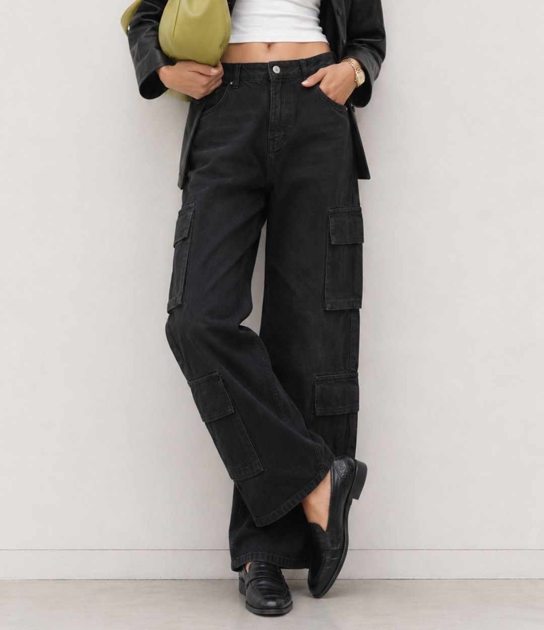 Black Cargo Jeans