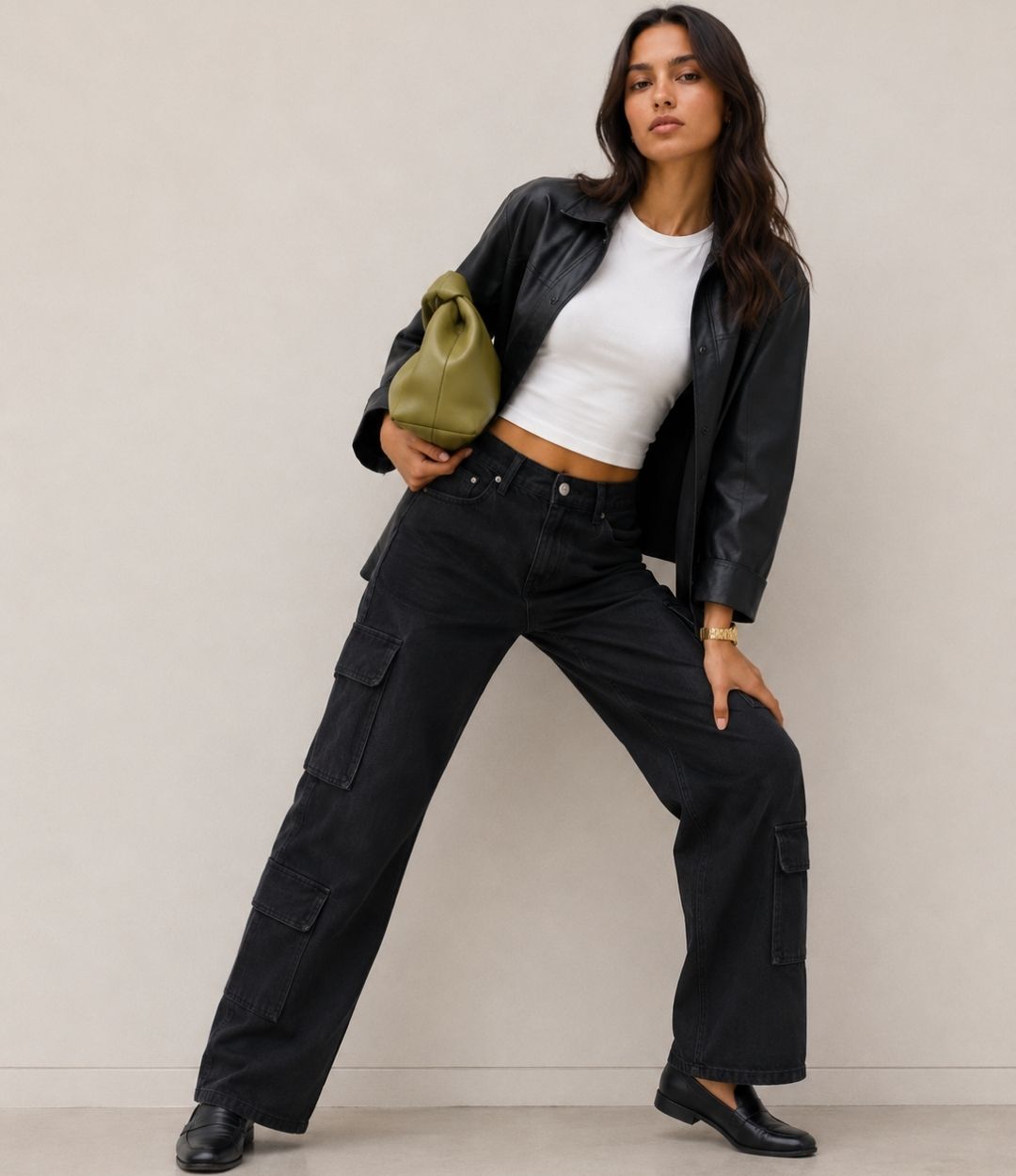 Black Cargo Jeans
