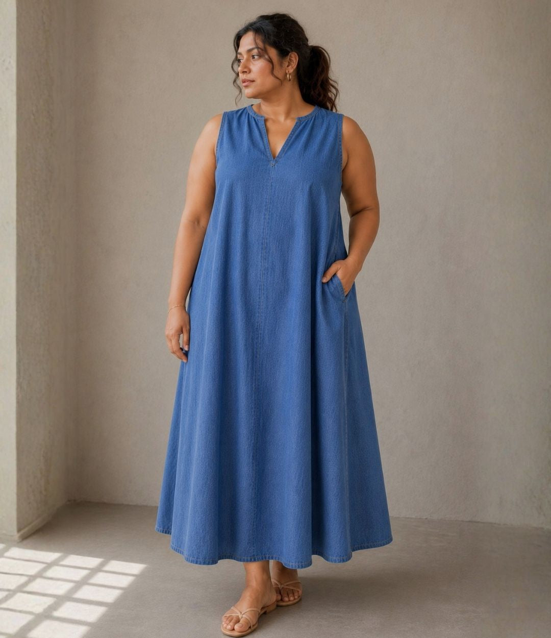 A Line Denim Dress