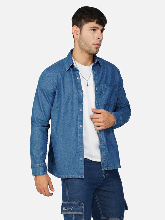 Mid Wash Denim Shirt