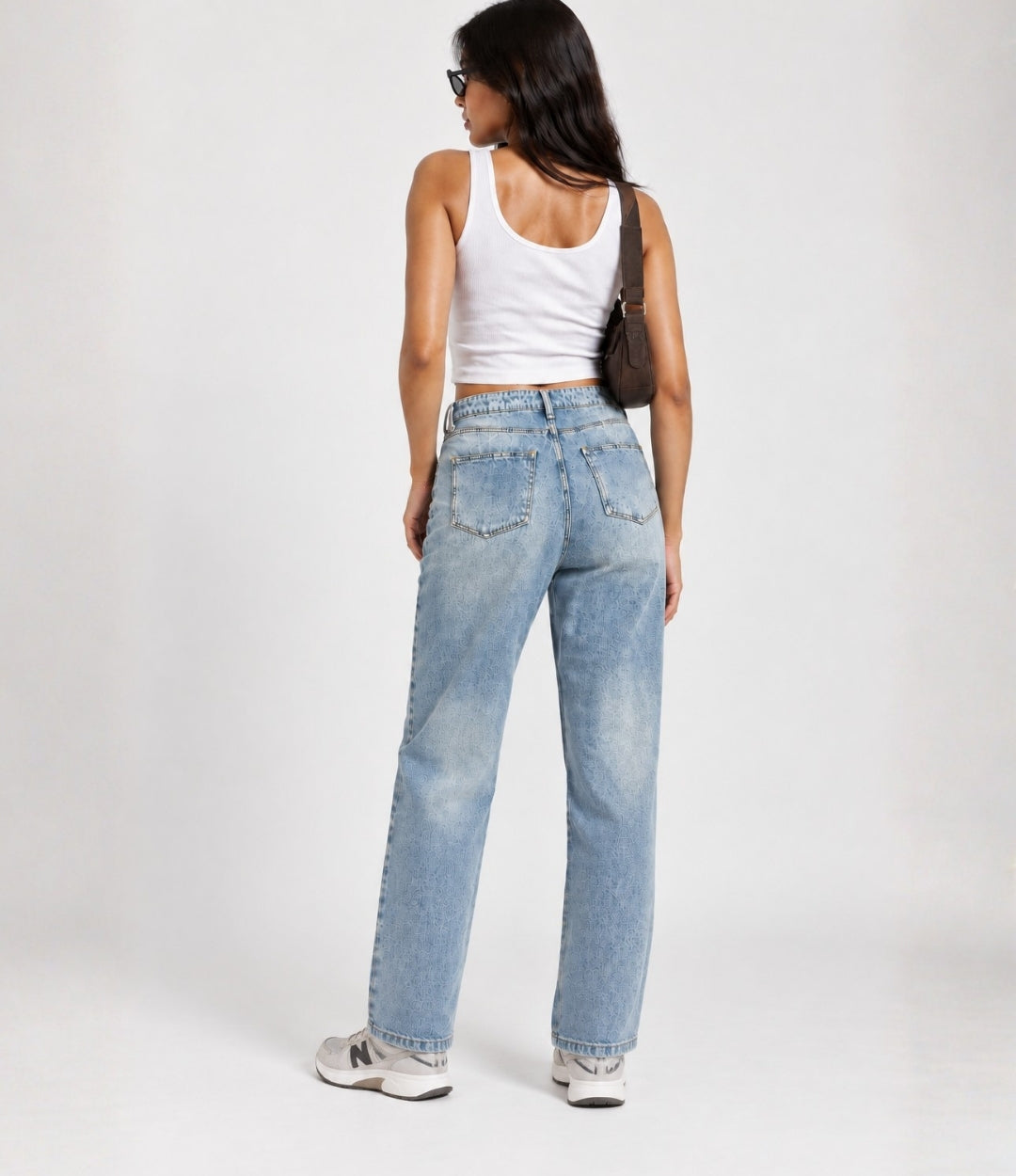 Tinted Ripped Straight Fit Jeans
