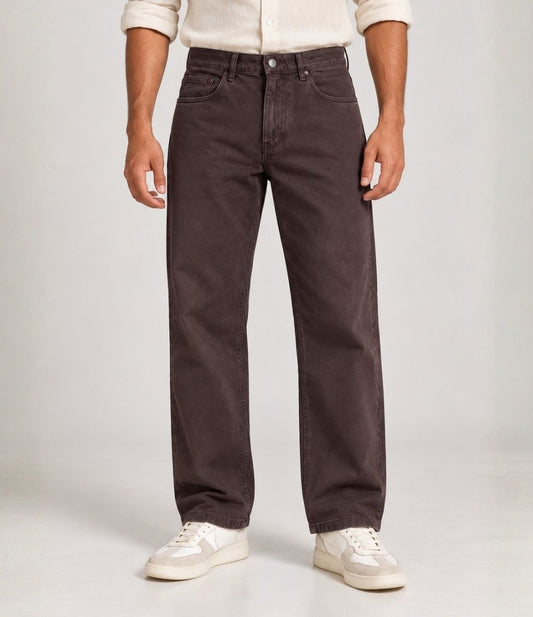 Brown Cropped Comfort Jeans