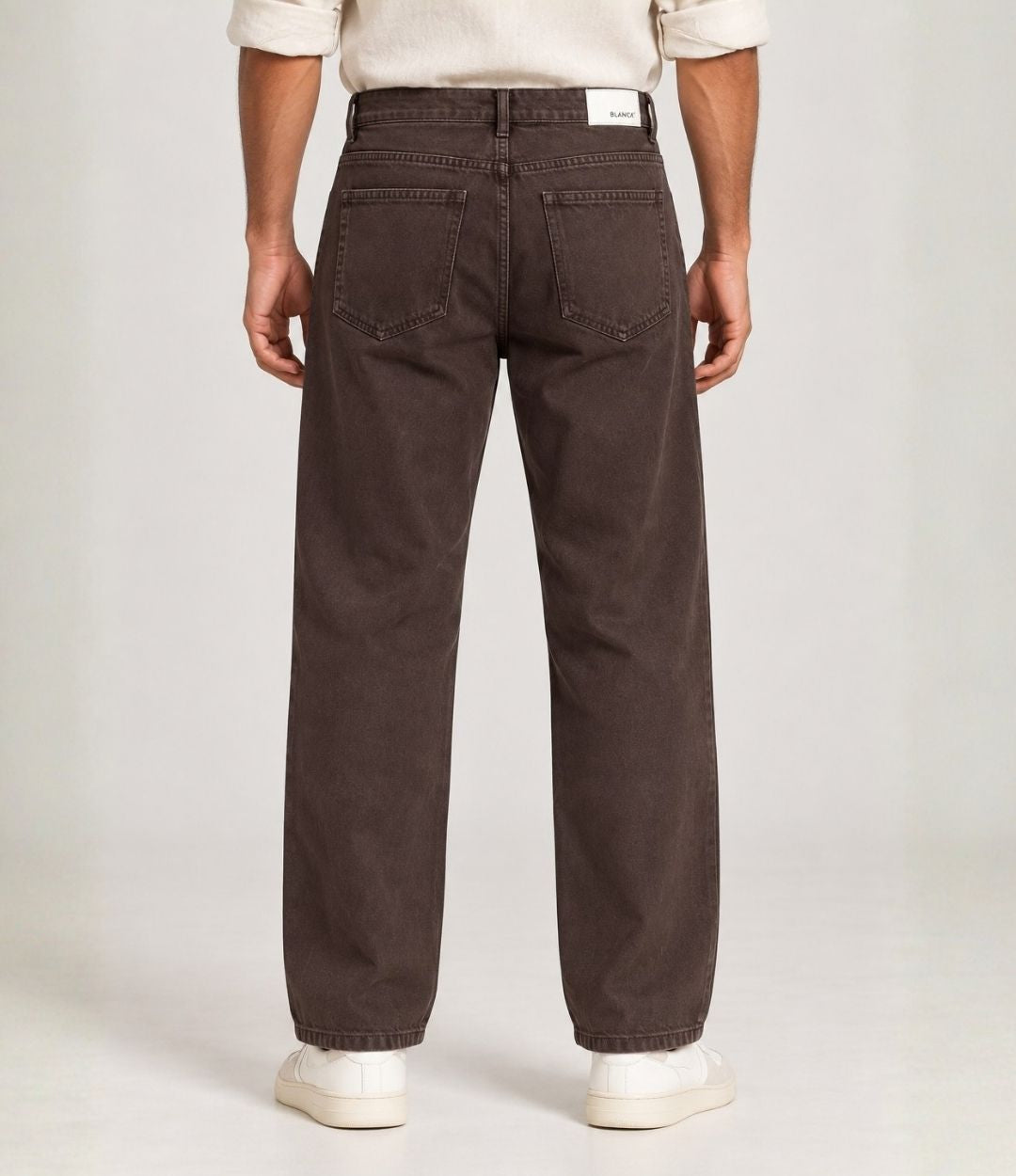 Brown Cropped Comfort Jeans