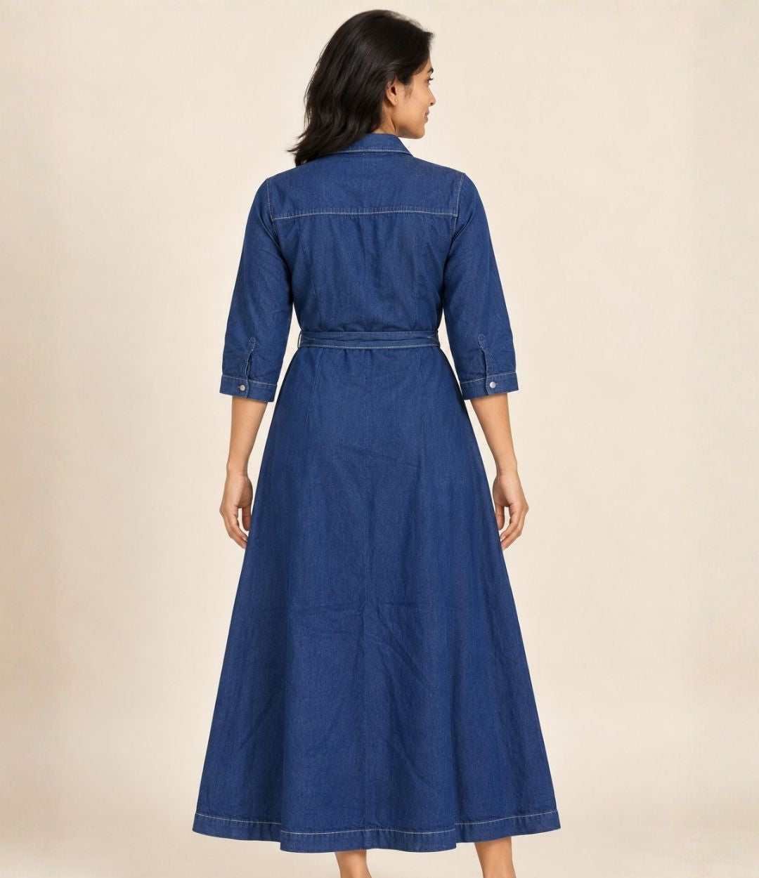 Button Down Denim Shirt Dress
