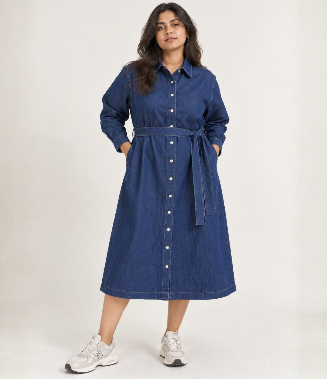 Button Down Denim Shirt Dress