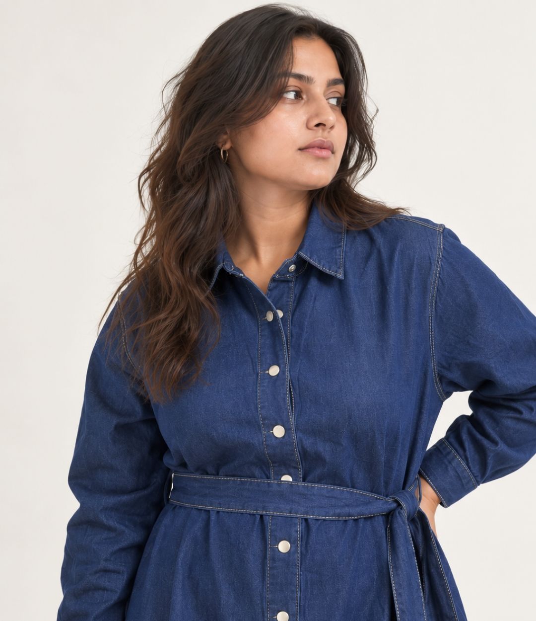 Button Down Denim Shirt Dress