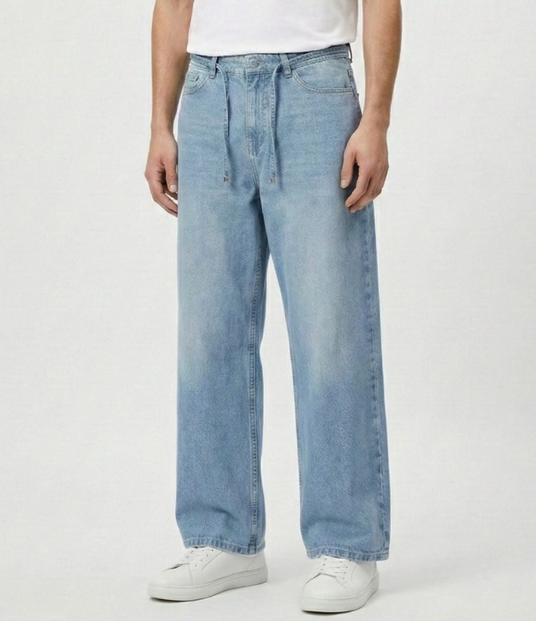 Baggy Comfort Loop Belt Jeans
