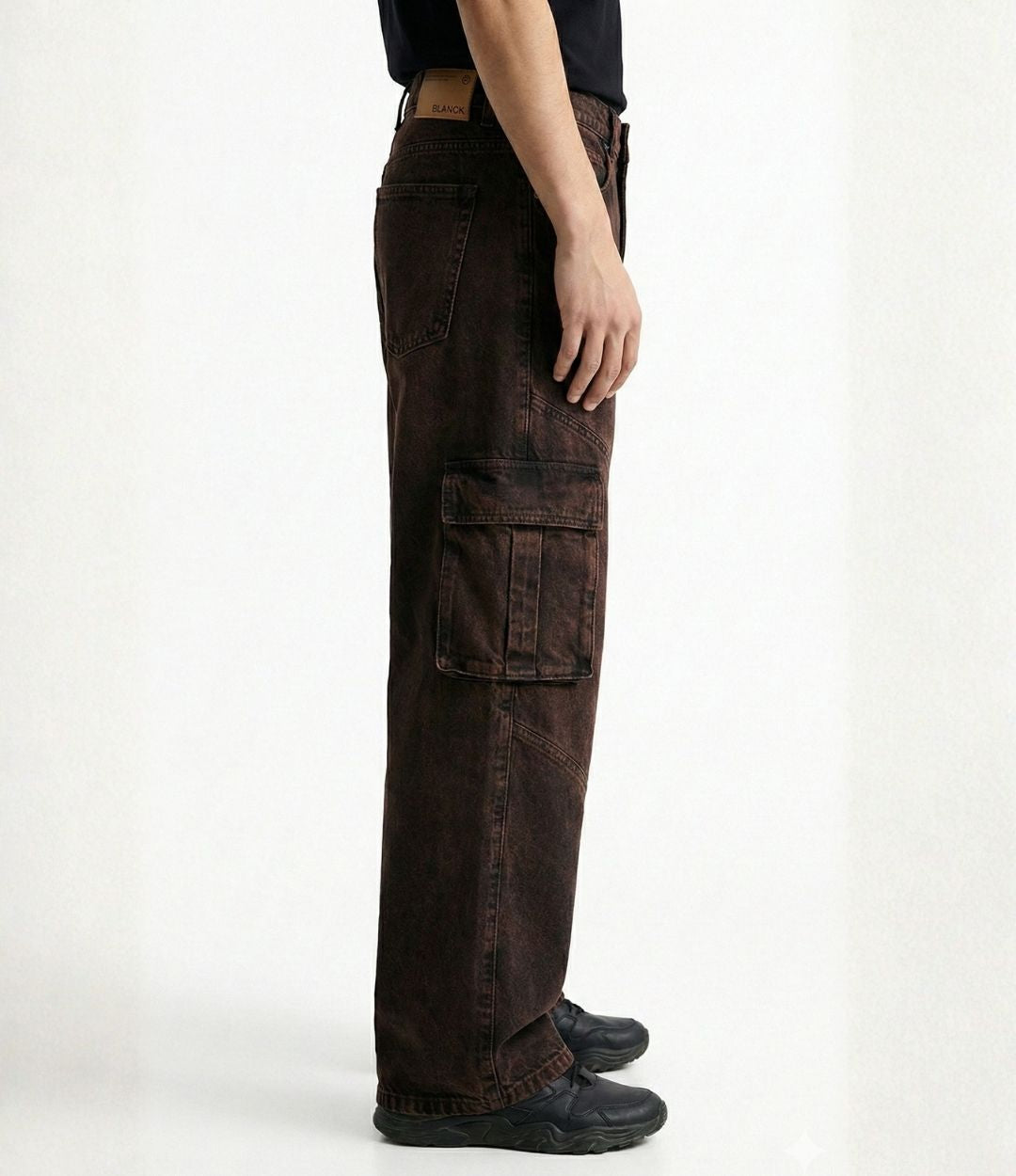 Washed Black Panelled Jeans