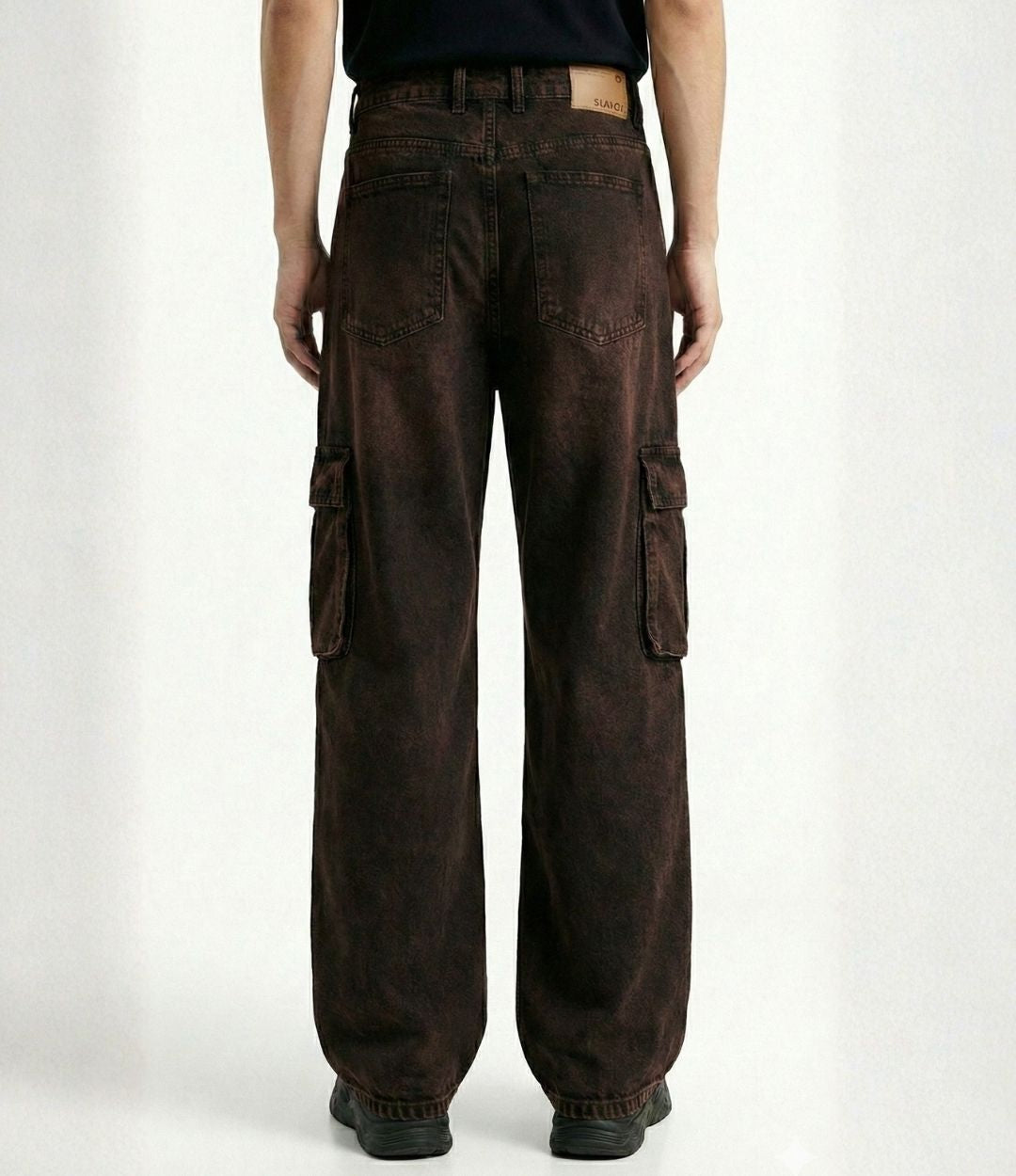 Washed Black Panelled Jeans