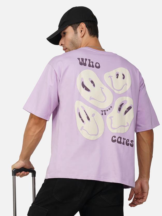 purple oversized printed tee