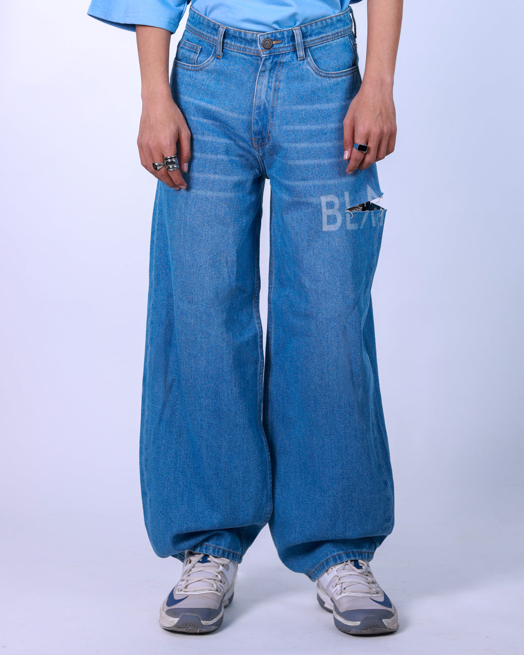 Strike off men baggy jeans