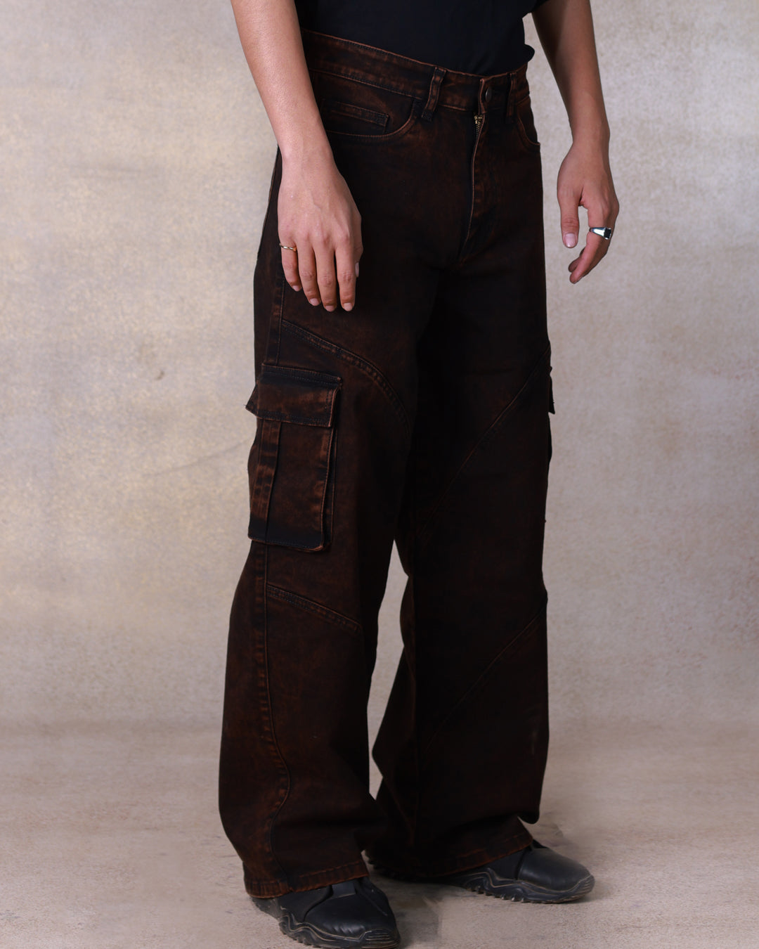 Shadow Drift men panelled cargo jeans