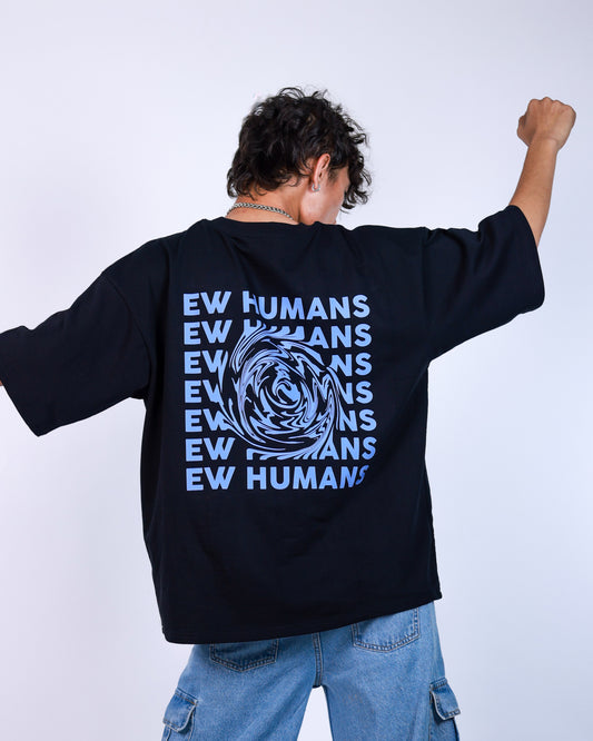 Ew Humans Black Oversized Tee