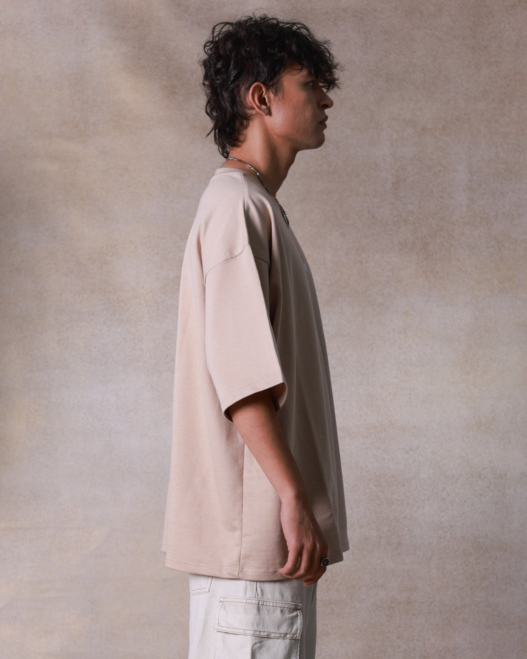 Beige Classic Oversized Tee