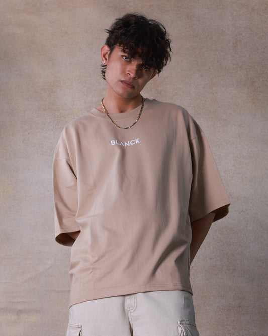 Beige Classic oversized tee