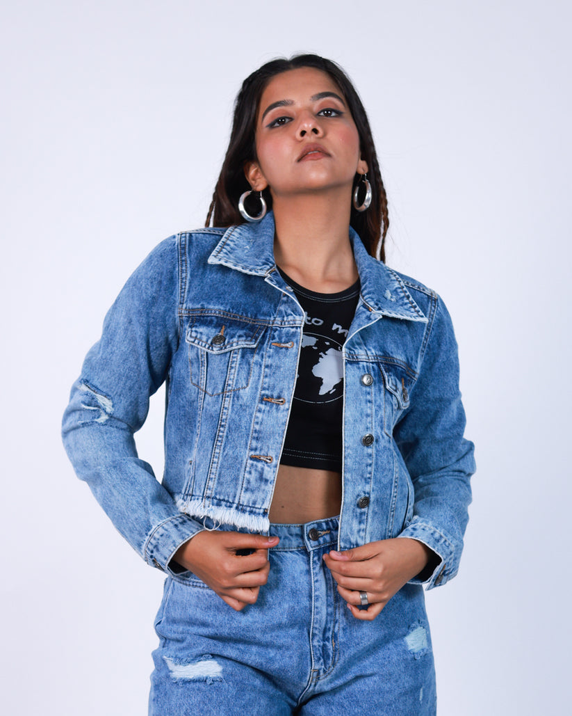 Women's cropped ripped jacket – Blanck Denim