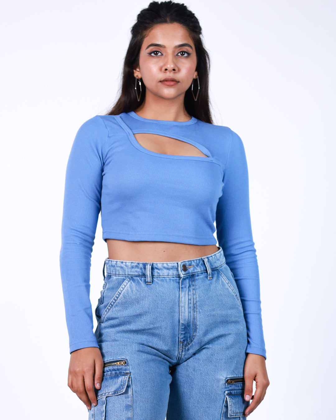 Blue Cut-Out Top