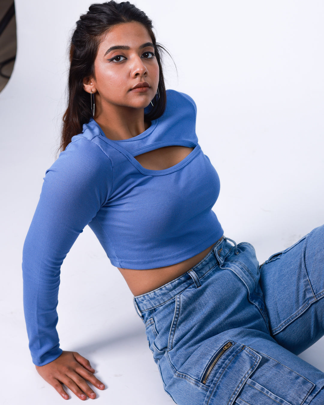 Blue Cut-Out Top