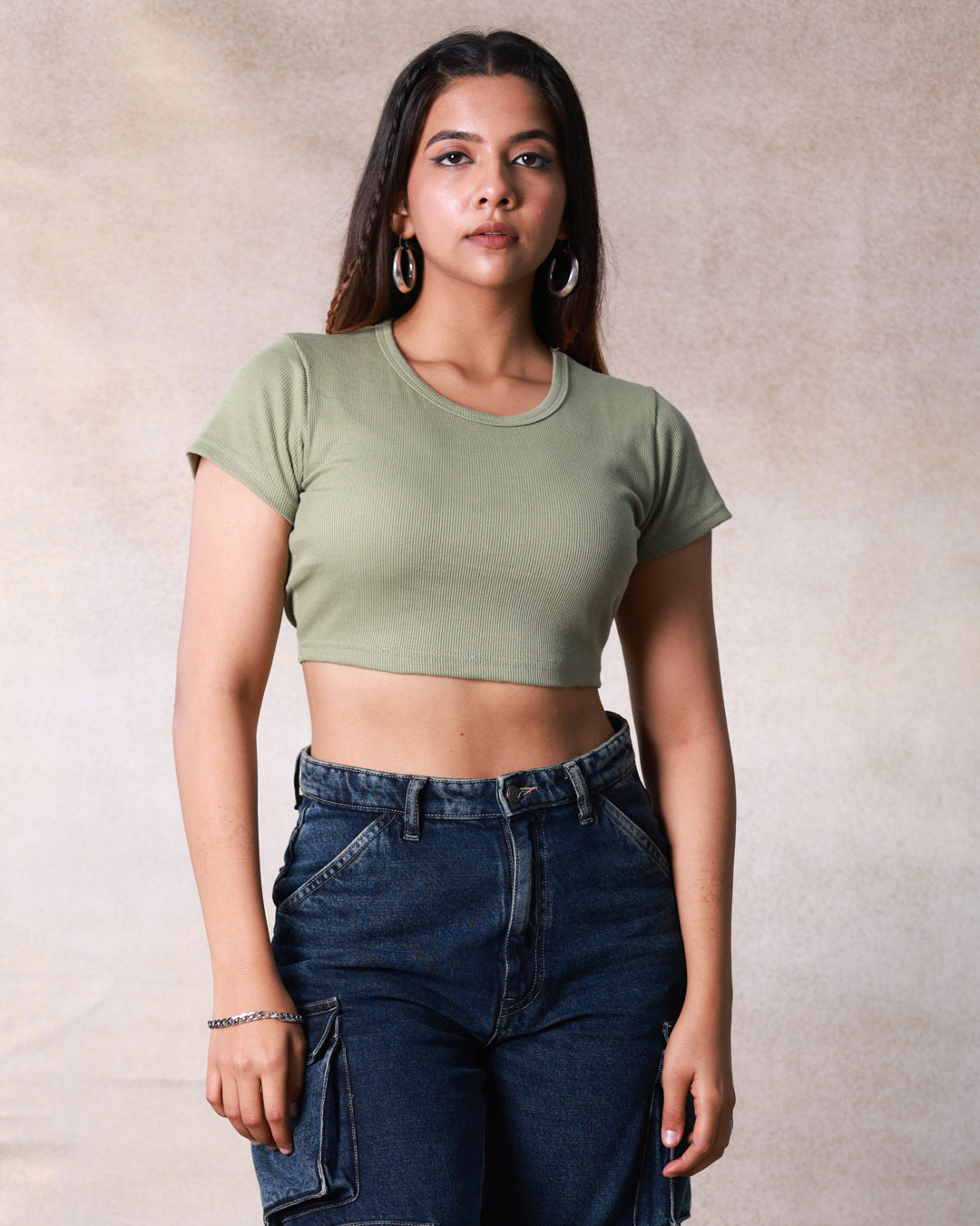 Olive Back Tie-Up Knit Top