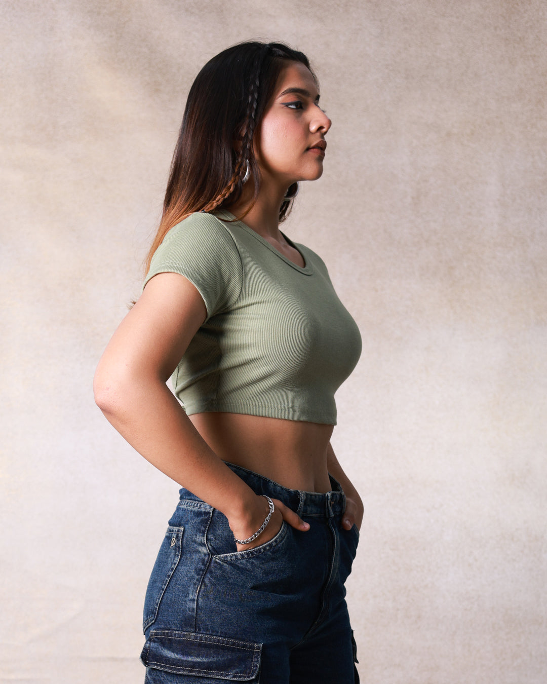 Olive Back Tie-Up Knit Top