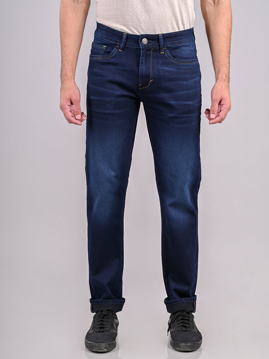 Contrast Stitch Premium Wash Slim Fit Jeans