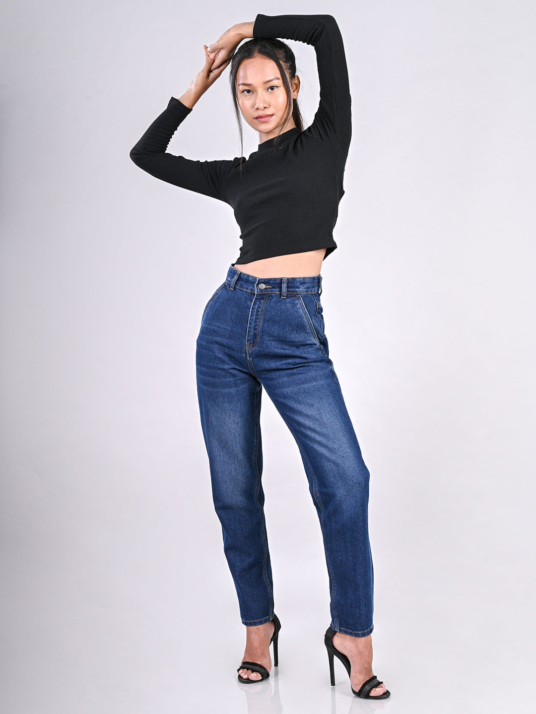 Midnight Indigo Mom fit