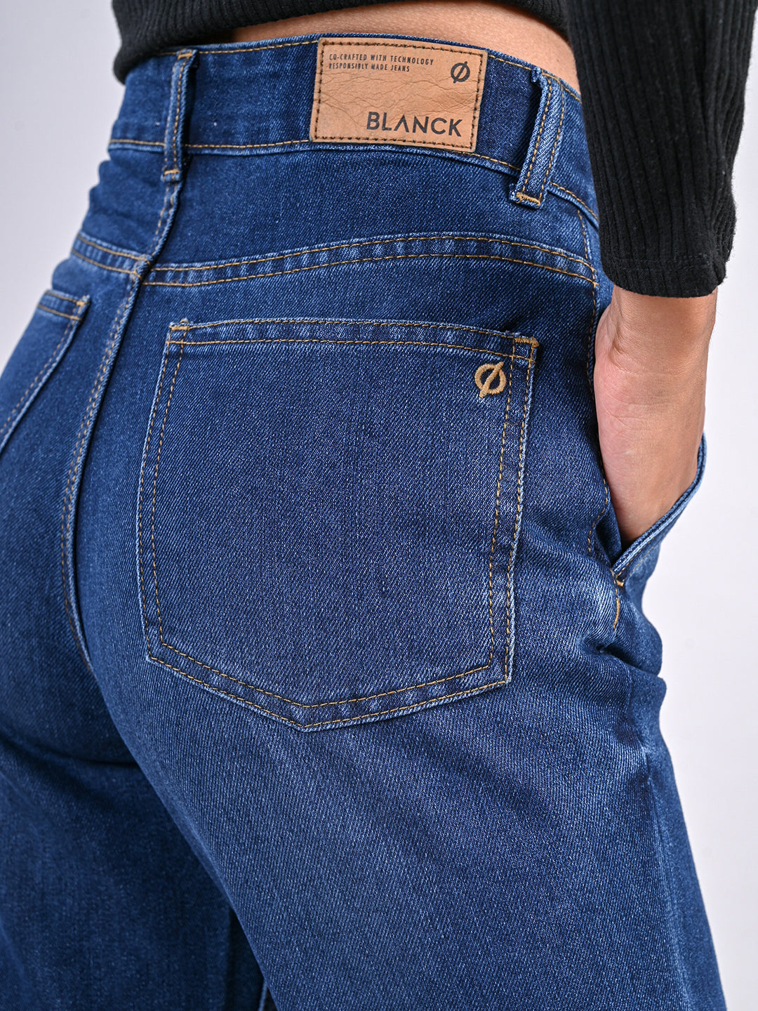 Midnight Indigo Mom fit