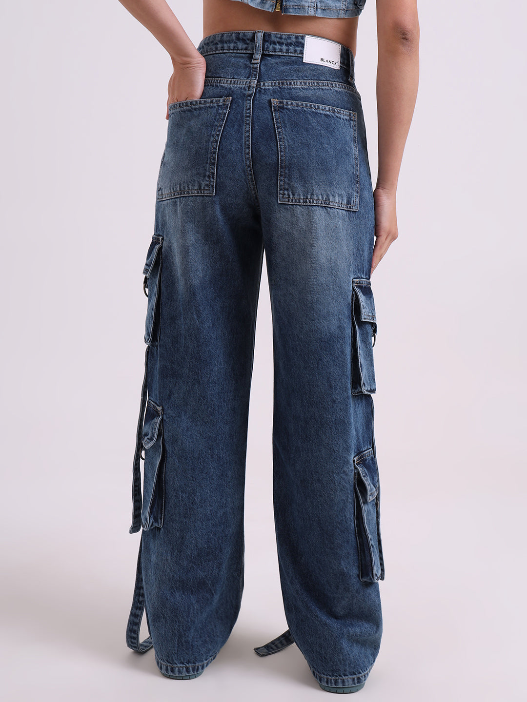 Washed Cargo Jeans