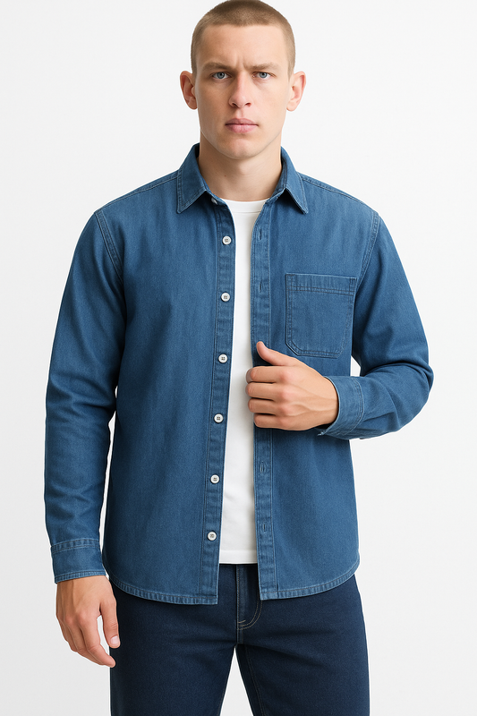 Mid Wash Denim Shirt
