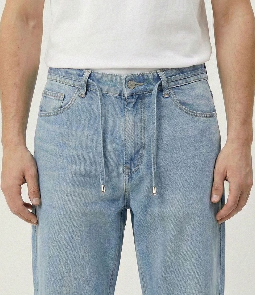 Baggy Comfort Loop Belt Jeans
