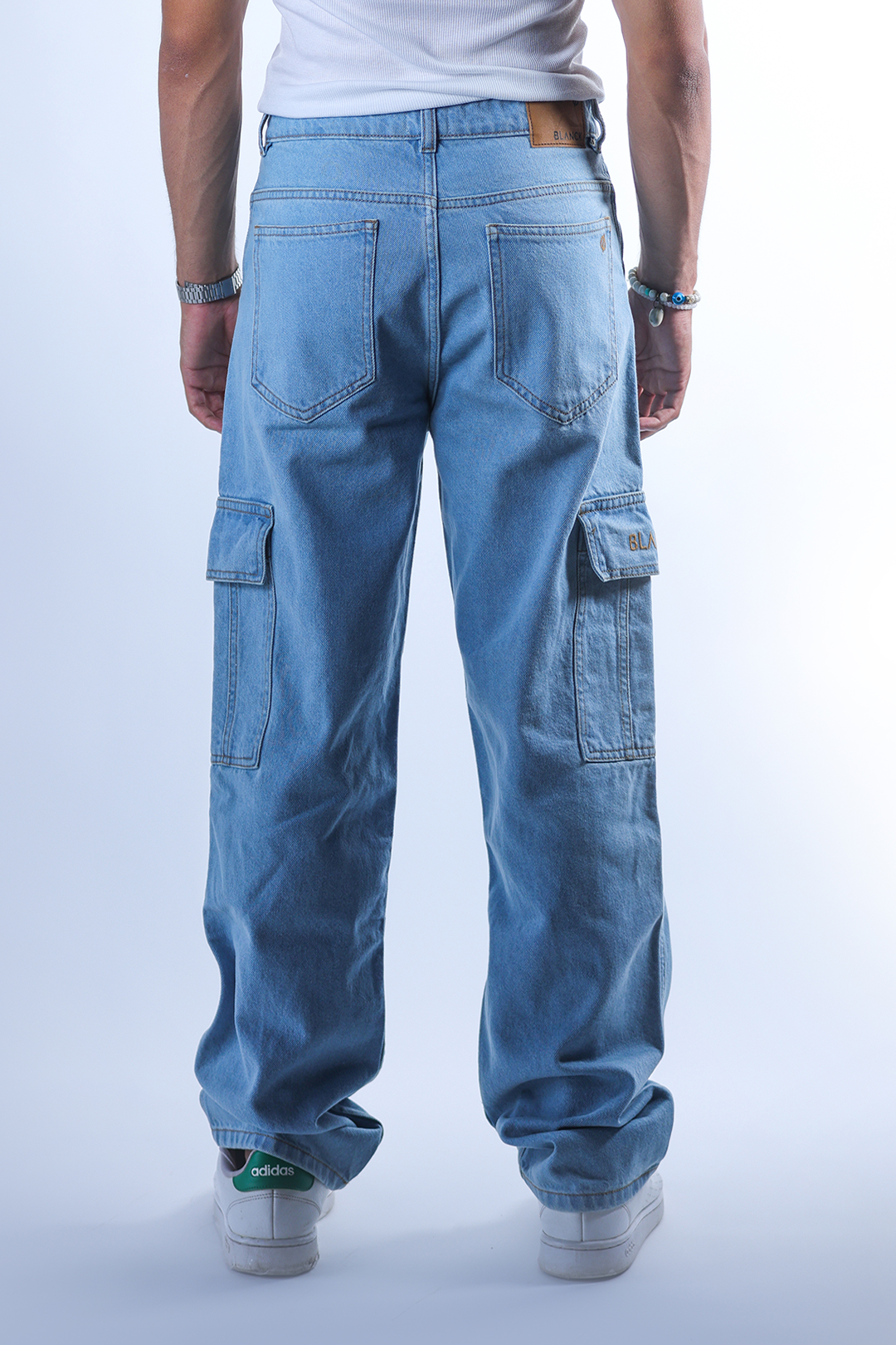 Thunderstrike light indigo cargo jeans Blanck Denim