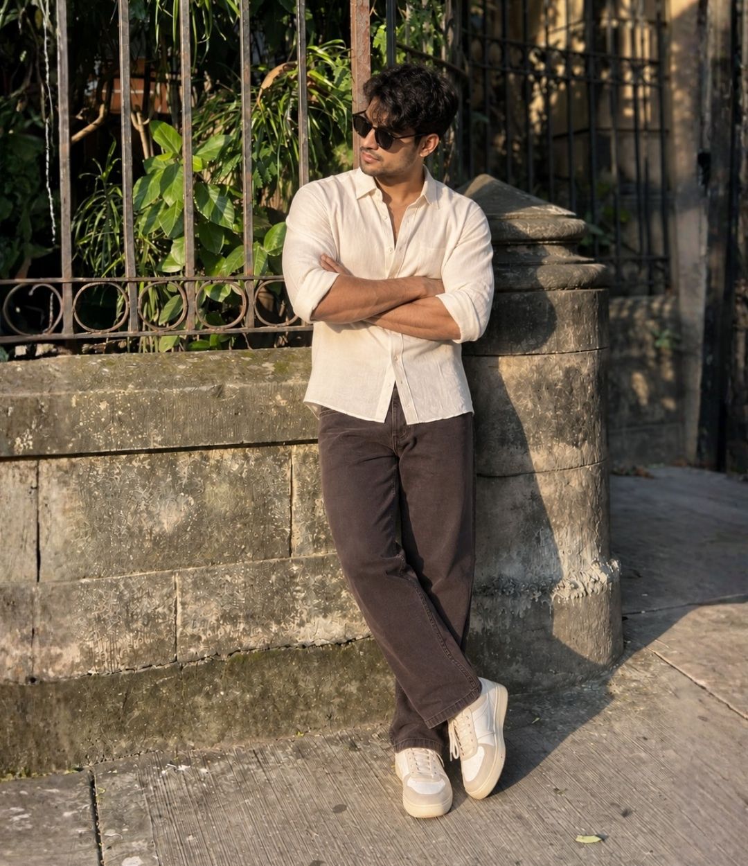 Brown cropped comfort fit jeans for men by Blanck, image 5